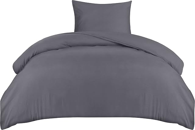 Utopia Bedding Single Duvet Cover Set - Soft Microfibre Duvet Cover with Pillow case - Bedding Quilt Cover Set (Grey)