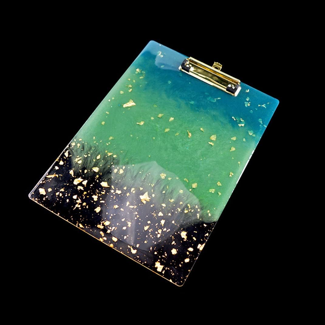 2 PCS A4 A5 Clipboard Resin Molds Portfolio Drawing Board Epoxy Casting Molds with 2 Metal Accessories Letter Size File Folder Silicone Mold for DIY Sketch Board (2 molds and 2 Clips)