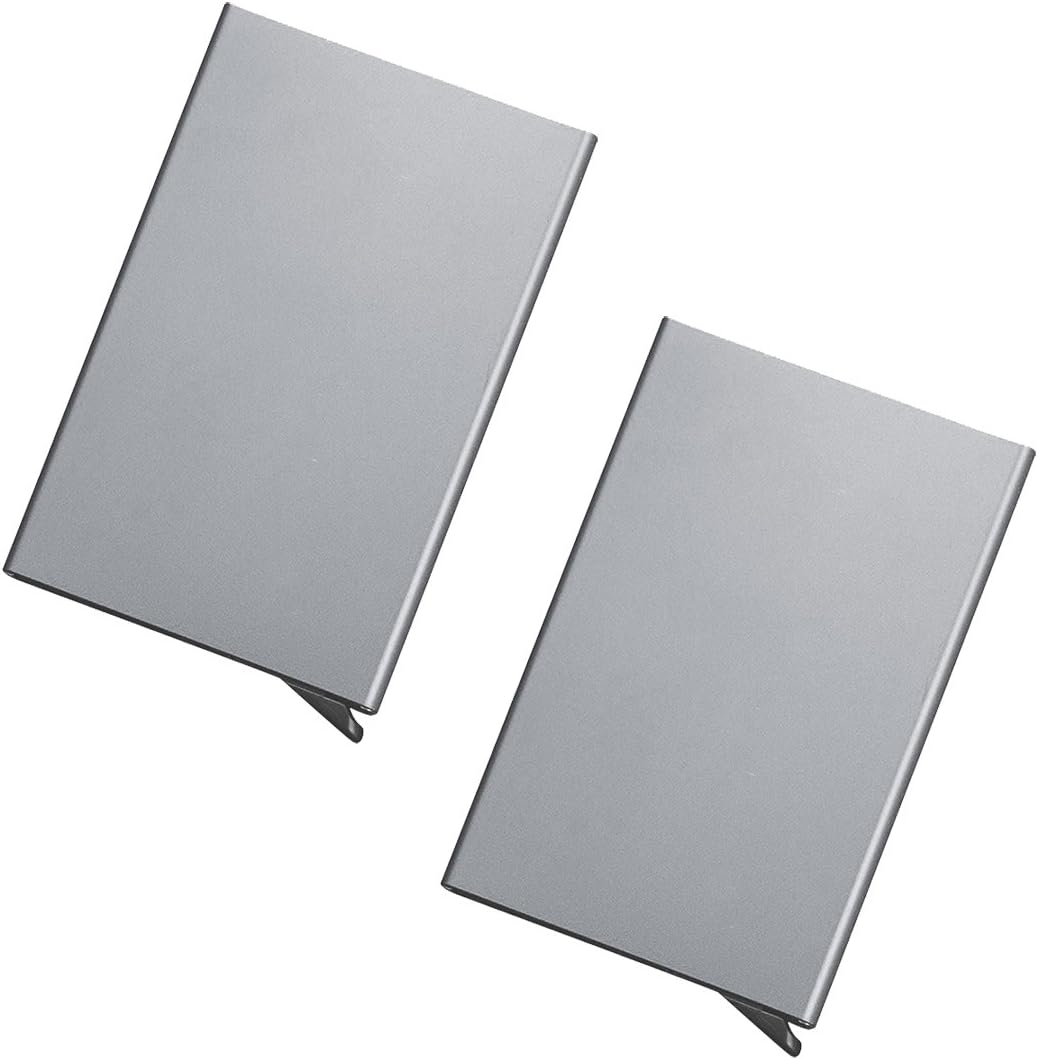 Stealodeal Silver Automatic Pop-Up RFID Protection |Pack of 2| Cards Case Card Holder