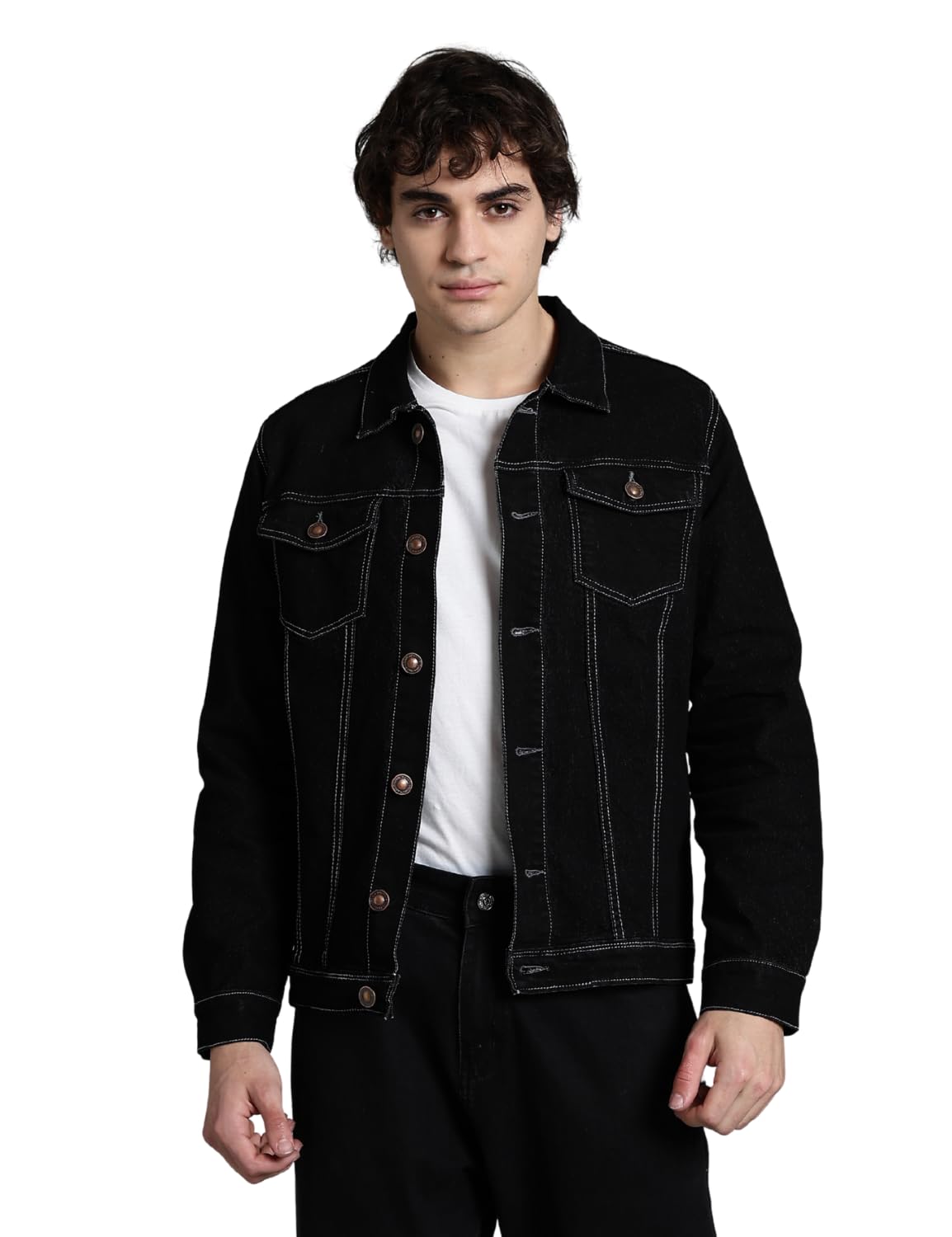 inkd Men's Standard Length Cotton Blend Stretch Stylish Denim Jacket | Denim Jacket for Man | Men's Jackets-picture-36