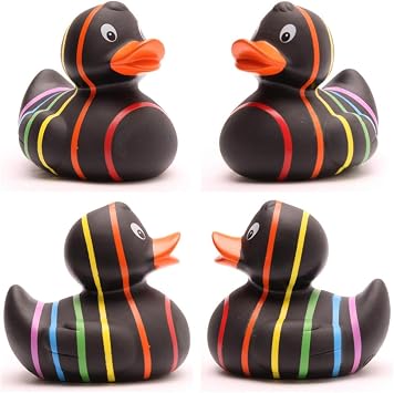 Rainbow Squeaky Duck Rubber Duck Bath Duck L: 8 cm