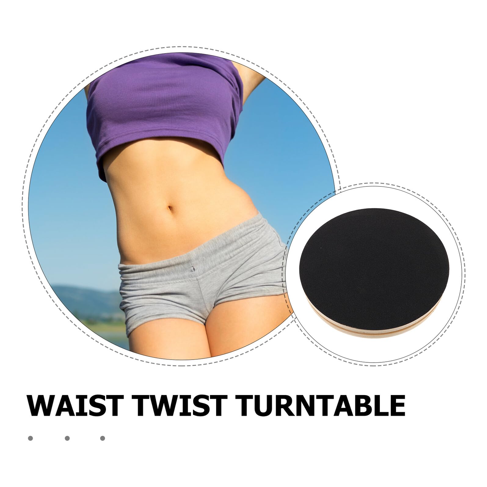 Planche de Fitness Twist en Bois, Disque de Torsion Taille, Kaki