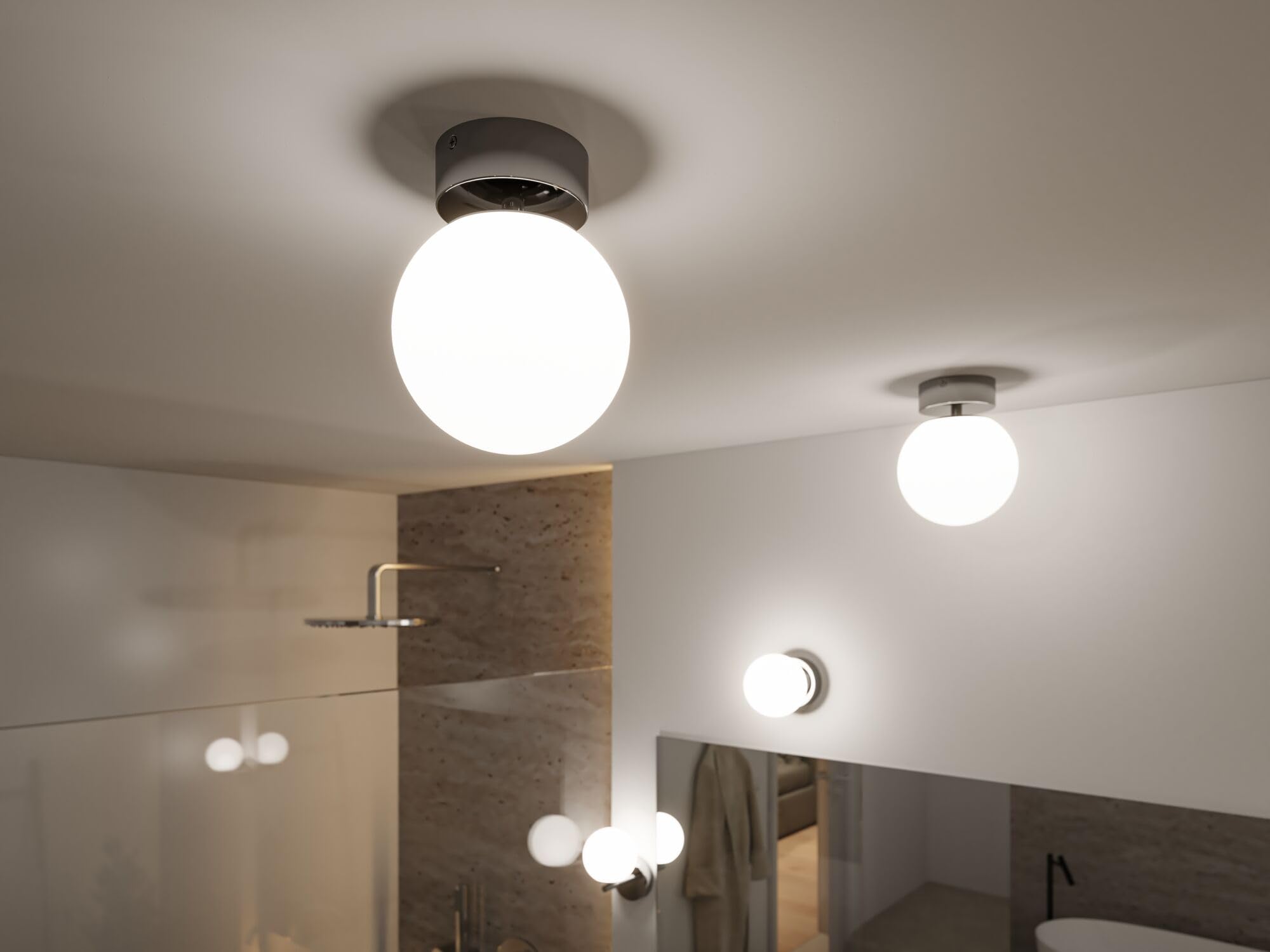 Paulmann 71064 Plafón LED Selection Bathroom Gove IP44 3000K 400lm 230V 5W, cromado, satinado luminaria de baño