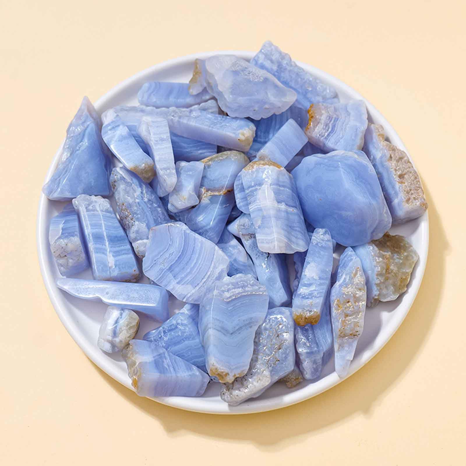 Kryształy, Chalcedon z niebieskimi żyłkami Szorstki kamień na prezenty(500g mixed pack)
