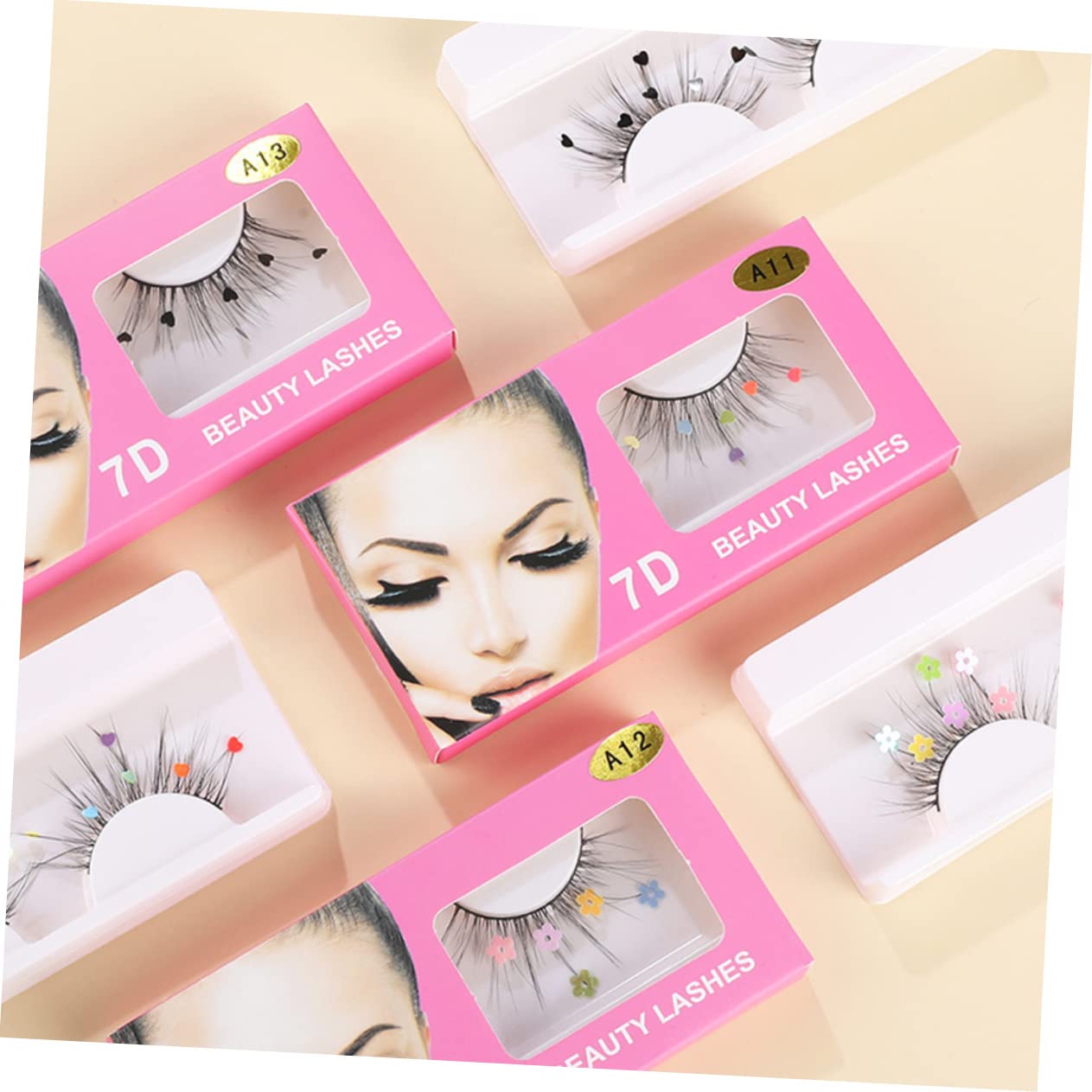 Didiseaon 12 Paia ciglia finte con paillettes ciglia finte di halloween glitter per gli occhi ciglia costume ciglia cosplay extension ciglia glitterate massa estendere 3d Imitazione