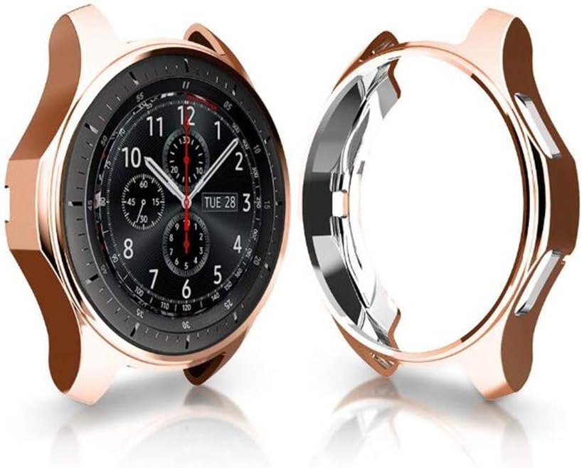 Case Compatible with Samsung Gear S3 Frontier & Classic& Galaxy Watch 46mm, FOLOME Soft TPU Plated [Scratch-Proof] All-Around Protective Bumper Shell (Rose Gold)
