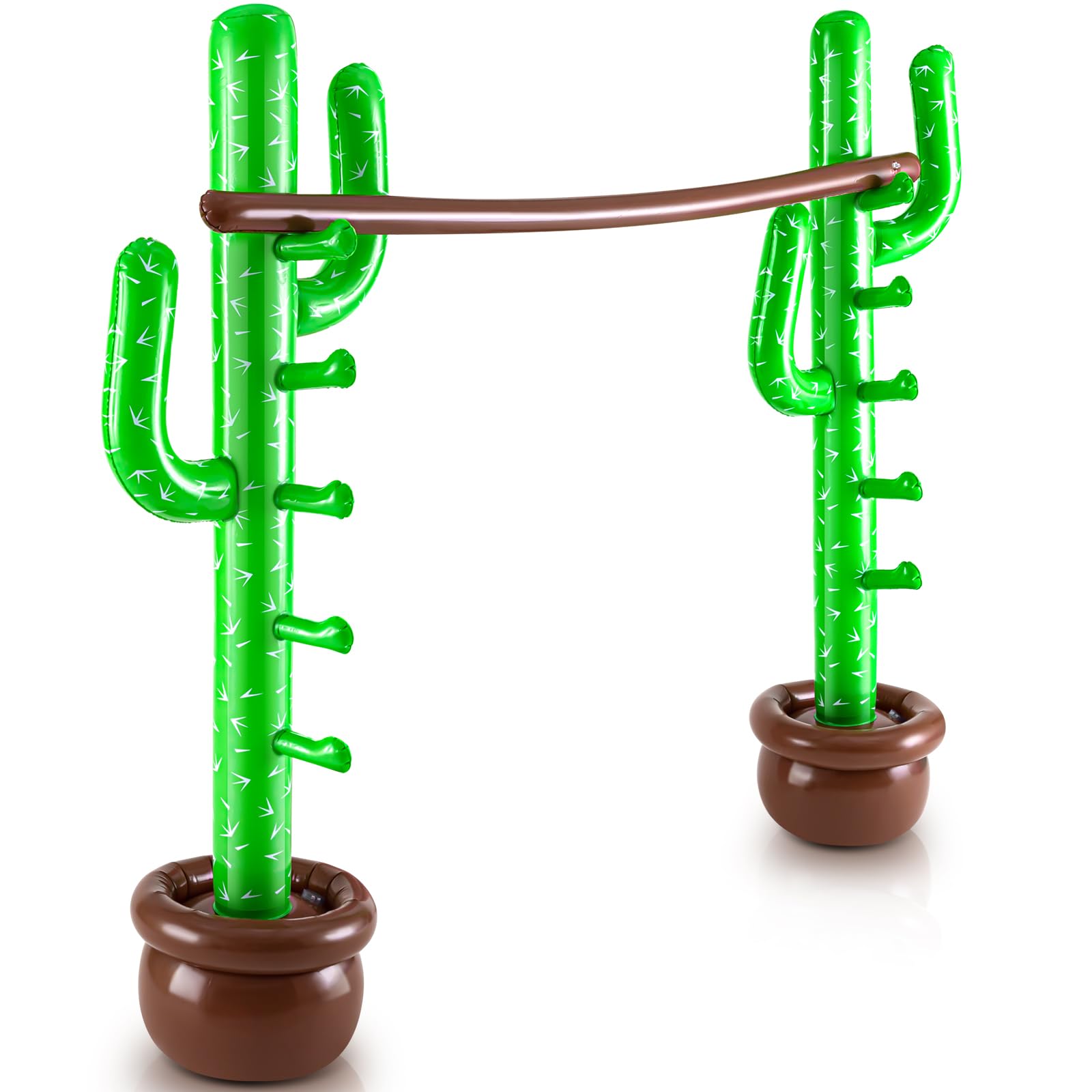Threan Inflatable Cactus Limbo Game for Kids Adults Summer Party Games Fun Limbo Carnival Game Limbo Stick Engage Your Guests Inflatable Decoration for Pool Beach Outdoor Party Games