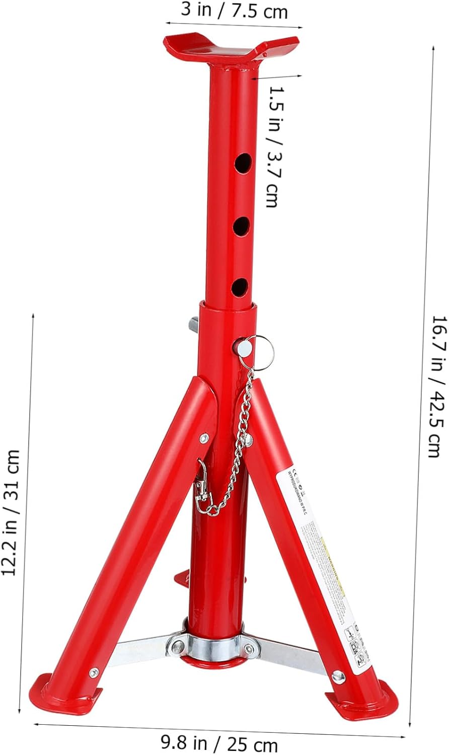 2pcs Adjustable Jack Stands with Folding Design for Car SUV and Truck Repair Portable Heavy-Duty Vehicle Lifting Tool Stands with Smooth Protective Coating and Compact Storage