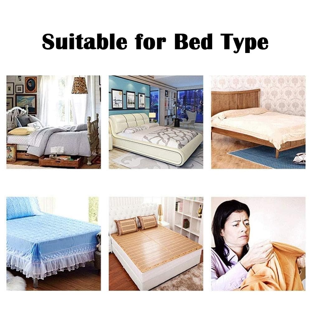 Morbuy 3 Pezzi Set Gonna da Letto per Singolo Matrimoniale e Una Piazza e Mezza Elasticizzata Copriletto con Volant Coprirete per Letto Lenzuola con 2 Federe (180x200cm,Stile 6)