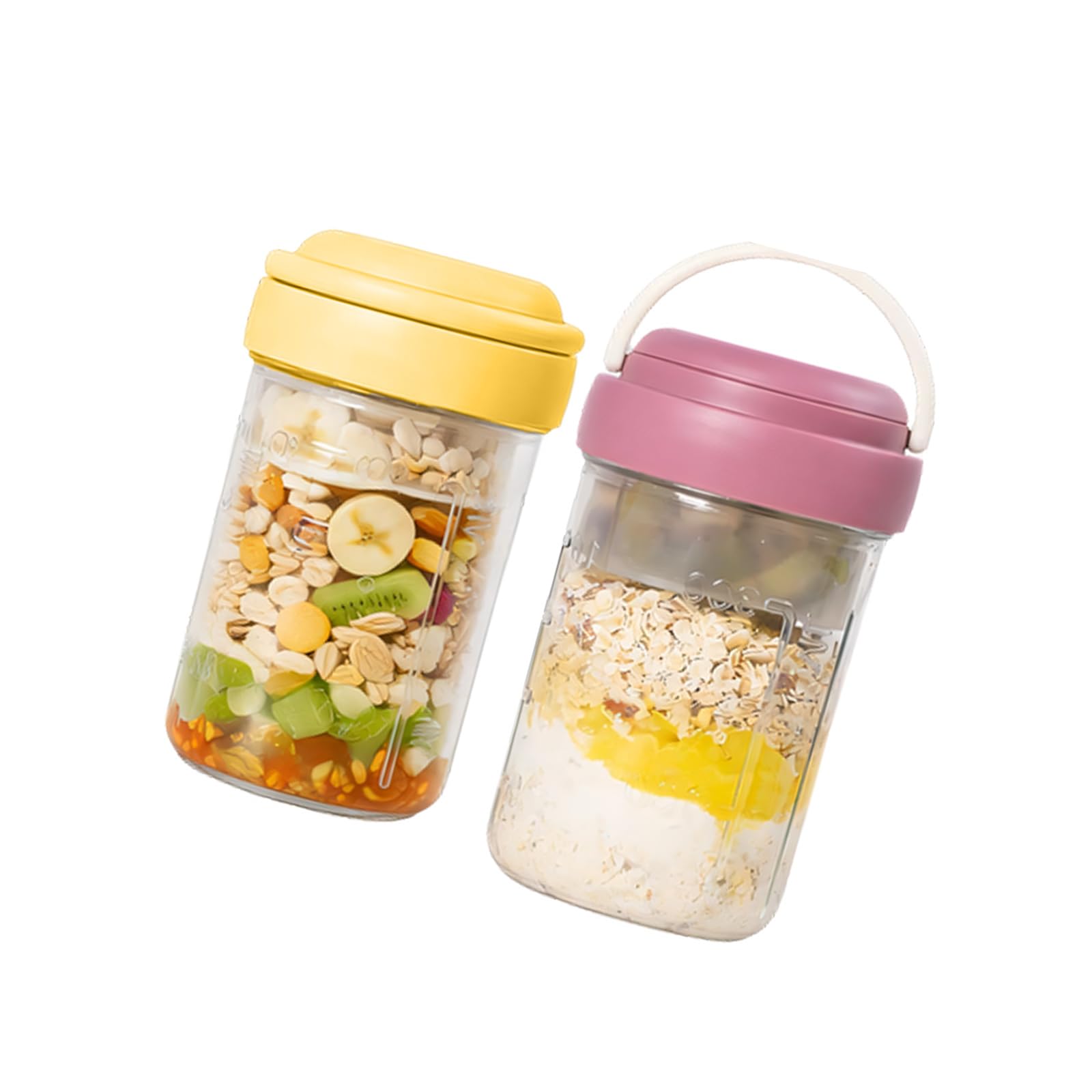ljhnba Of 4/2 Spill Safe Food Containers with Built in Spoons Ideal for Snacks Gym Picnics Portable Breakfast Container