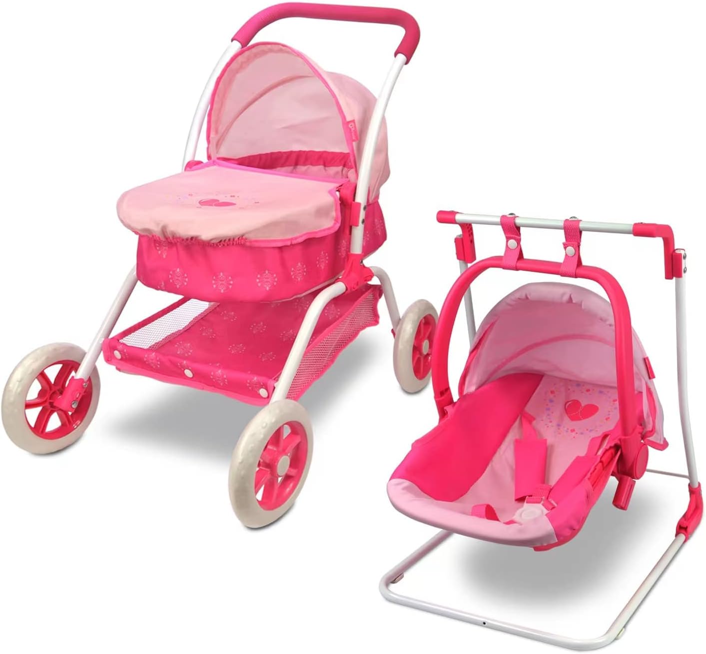 Anivia Doll Bed Furniture 2 Function Toy, Doll Bed and Doll Swings Together for 18 inches Baby Dolls, Baby Doll Crib with Bottom Tray