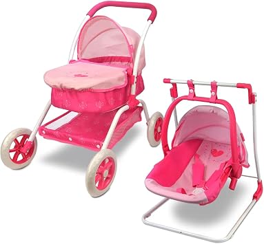 Anivia Doll Bed Furniture 2 Function Toy, Doll Bed and Doll Swings Together for 18 inches Baby Dolls, Baby Doll Crib with Bottom Tray