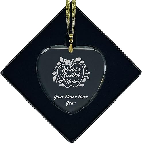 Miniatura 6 de LaserGram Adorno de Navidad de vidrio personalizado, el mejor maestro del mundo, idea de regalo grabada con láser personalizada (forma redonda)