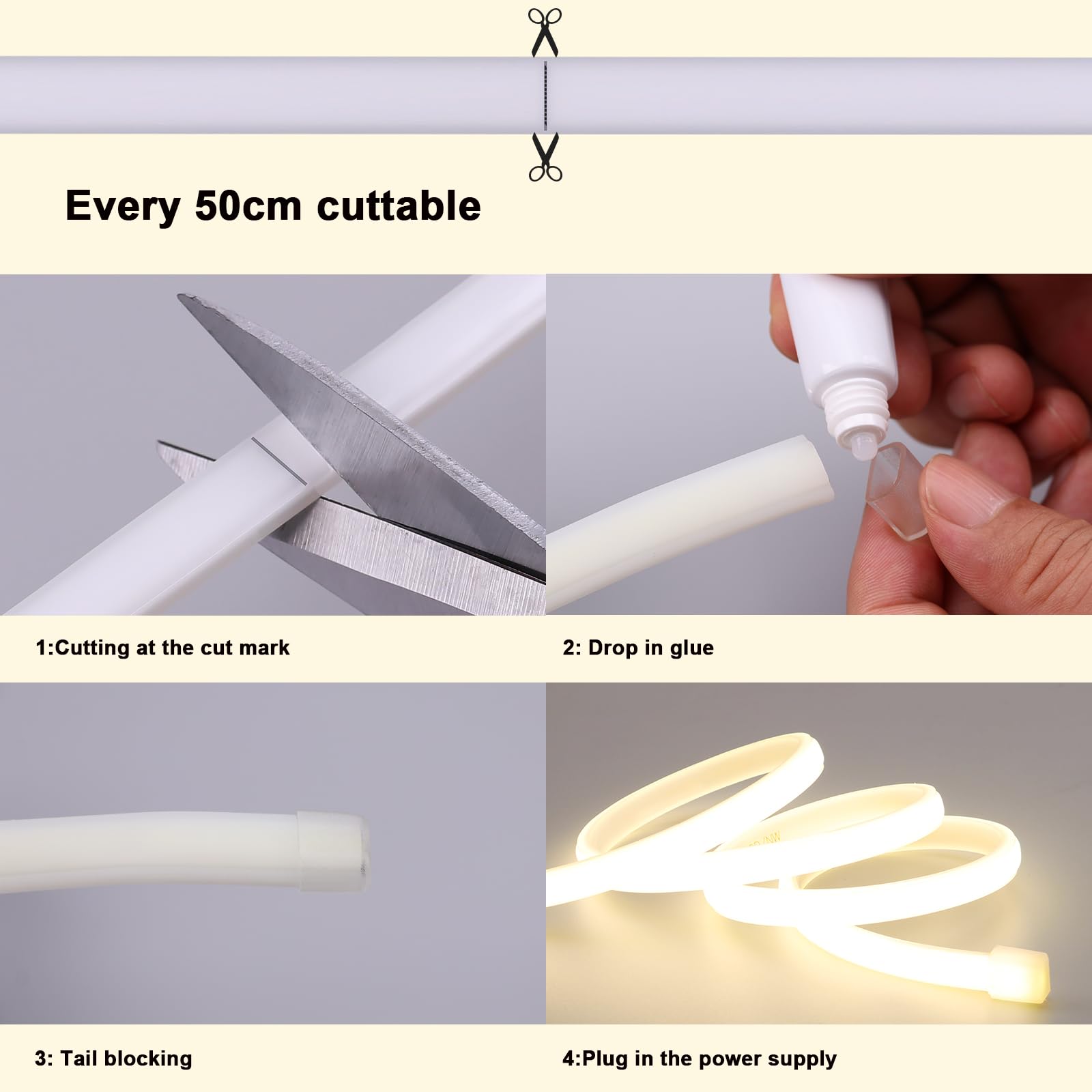 BENLUN Striscia LED COB 220V Esterno Impermeabile 20 metri, 4000K Bianco Naturale 200W 288LEDs/M CRI 90+ Luci LED, Strisce LED senza Trasformatore per Commerciale, Camera da letto