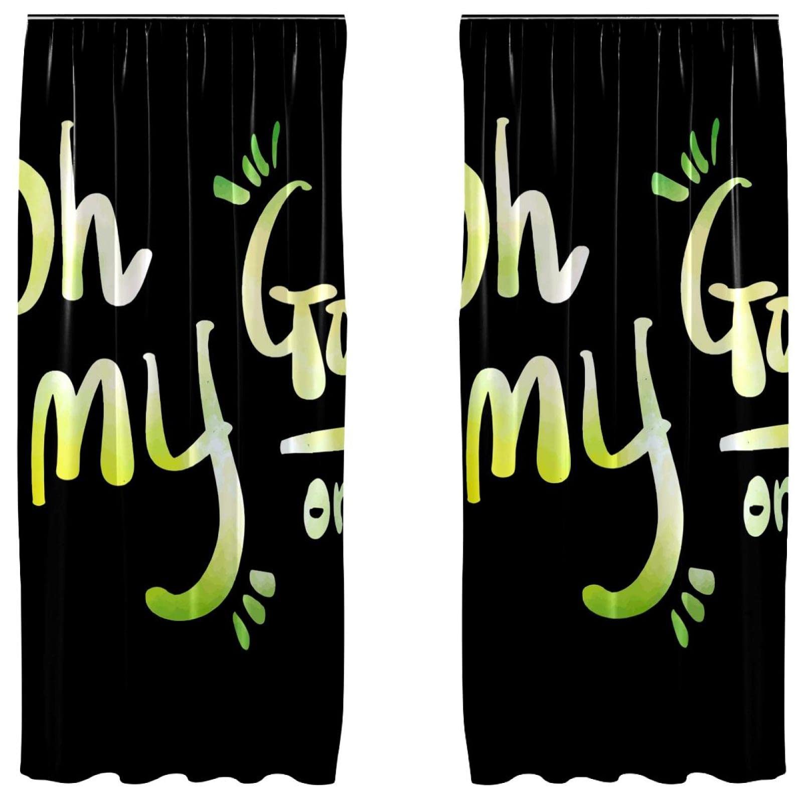 Decoración de sala de estar elegante con el juego de 2 paneles OMG negro de 55x84"