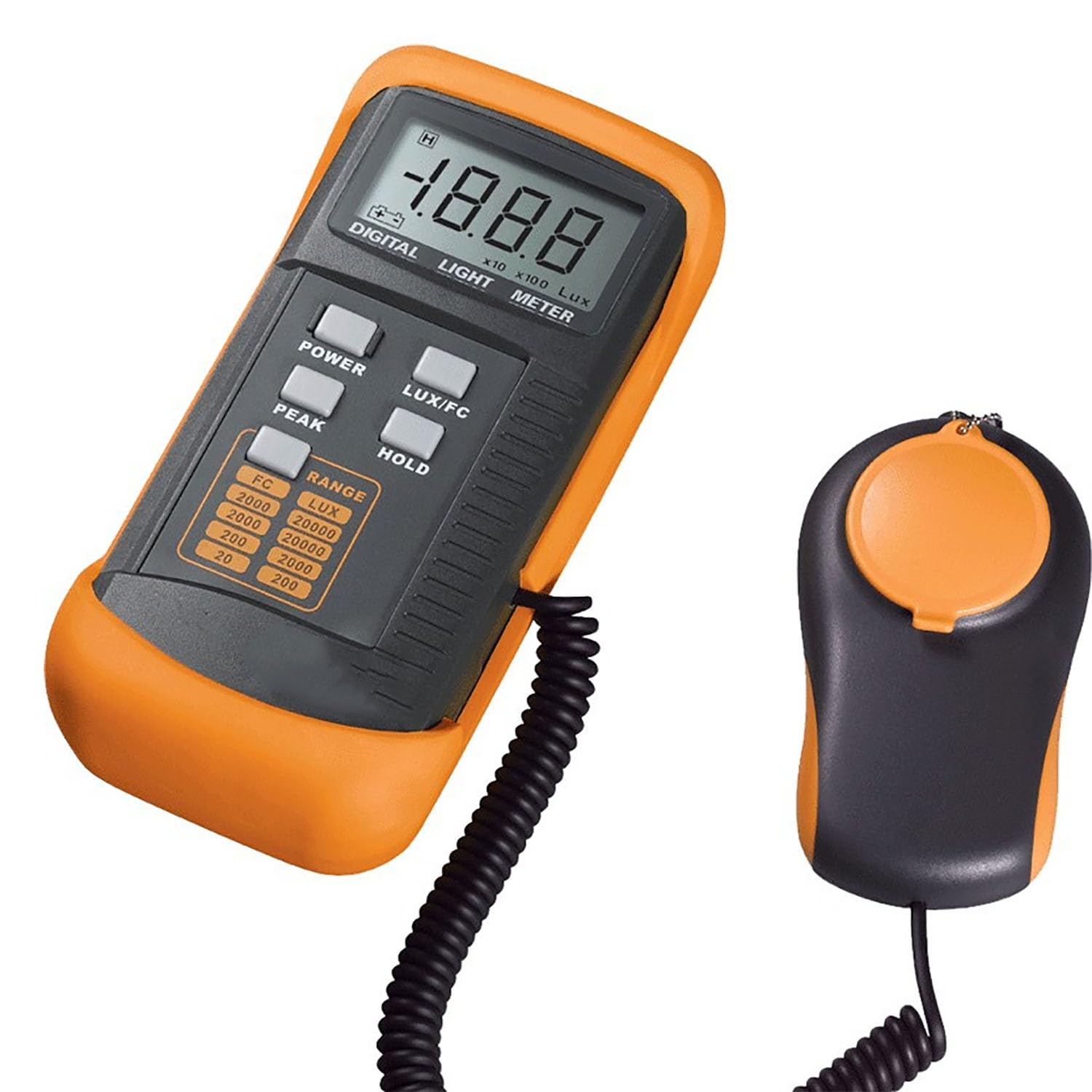 Medidor PAR digital impermeable con pantalla LCD y resolucion de 0.1 lux