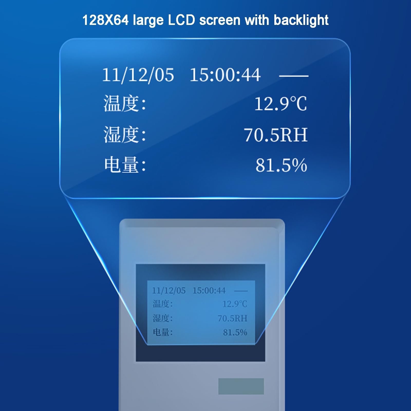 Przenośny anemometr, stacja meteorologiczna dla prędkości i kierunku wiatru, z wyświetlaczem LCD i 16-pozycyjnym banderolem, wyjściem danych USB, do meteorologii