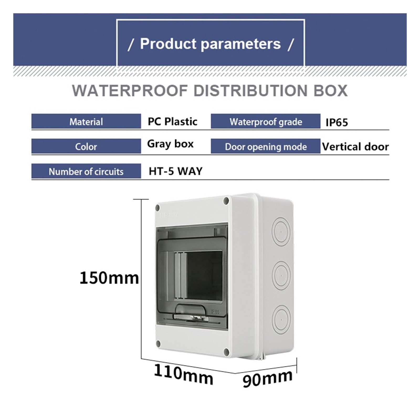 Scatola Di Giunzione In Plastica PC For Esterni, Elettrica, IP65, Scatole Distribuzione Impermeabili Comodità E Sicurezza(HT 5WAY)