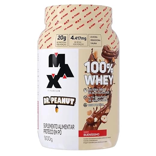 100% Whey Max Titanium x Dr. Peanut (900g), Sabor Bueníssimo
