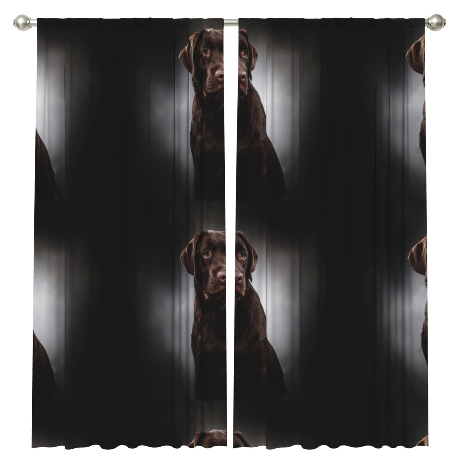 InOmak Labrador Retriever, 2 Panels Window Curtains 52 x 84 Inch Blackout Curtains for Living Room Bedroom