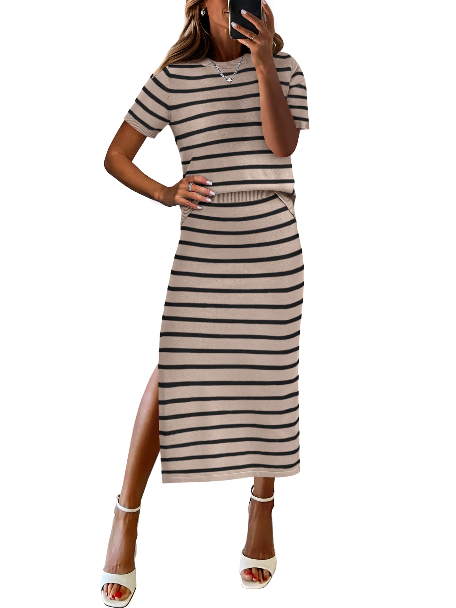 ANRABESS Womens 2 Piece Skirt Sets