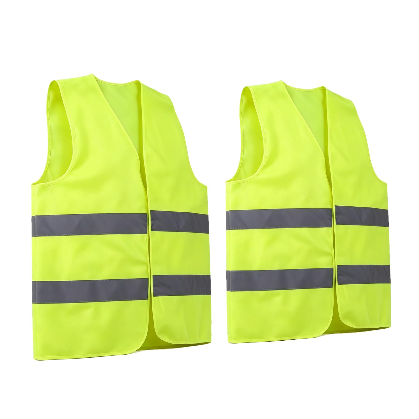 2 Pcs Adults High Vis Vest,Yellow Safety Hi-Vis Reflective Vests Breathable