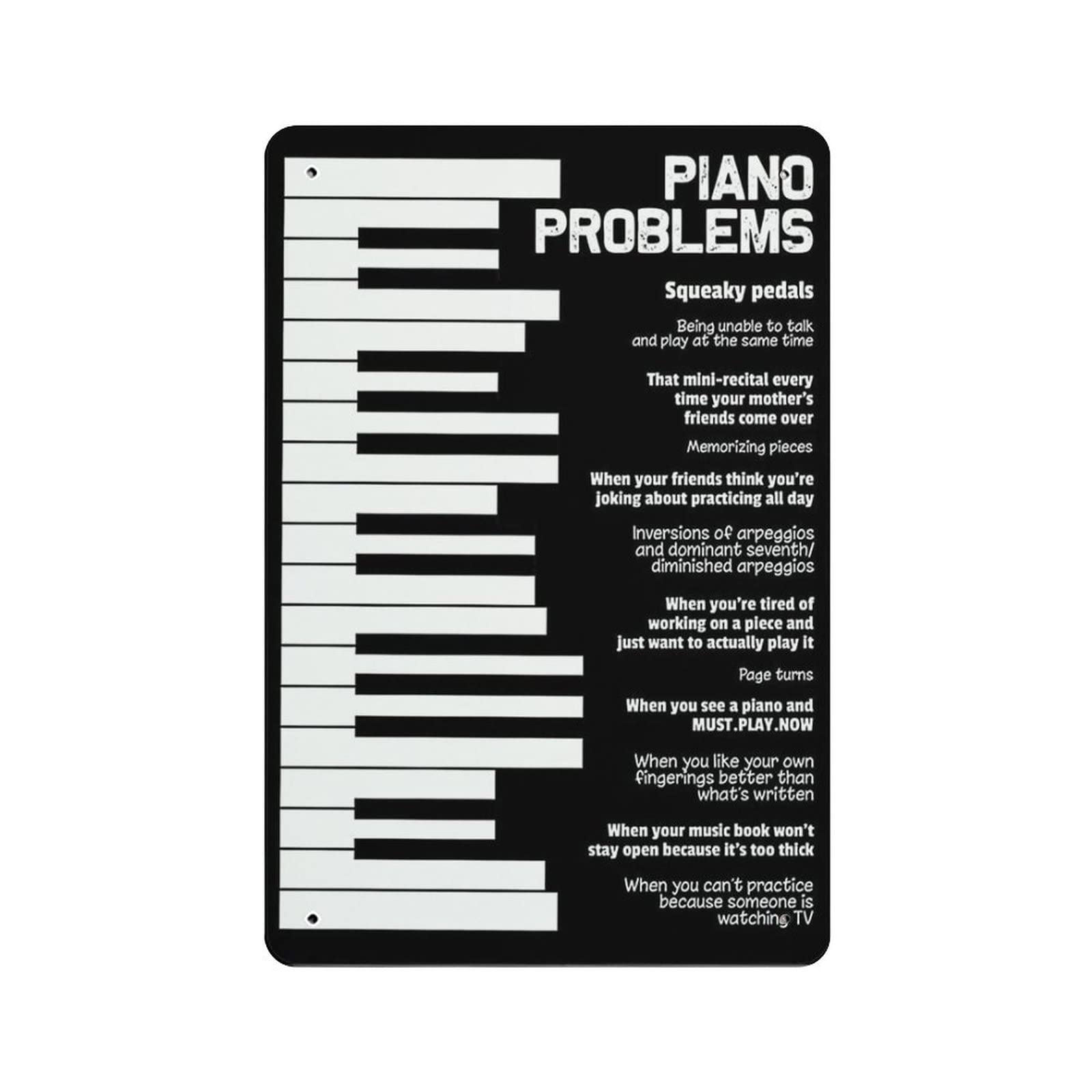 AOOEDM Piano Knowledge Metal Tin Signs for Man Cave Funny Art Wall Plaque Kitchen Bar Sign Coffee Shop Garage Wall Decor Hanging Decor