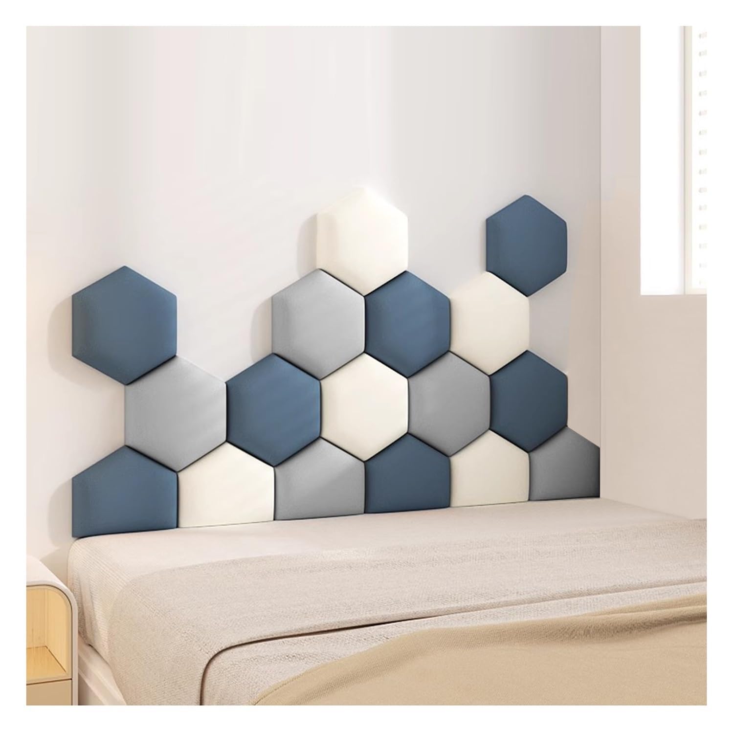 Panneaux muraux rembourrés haut de gamme, design 3D et confort acoustique de tête de lit