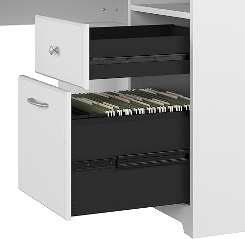 Miniatura 4 de Bush Furniture Cabot - Escritorio para computadora en forma de L con gabinete 60 W en color blanco