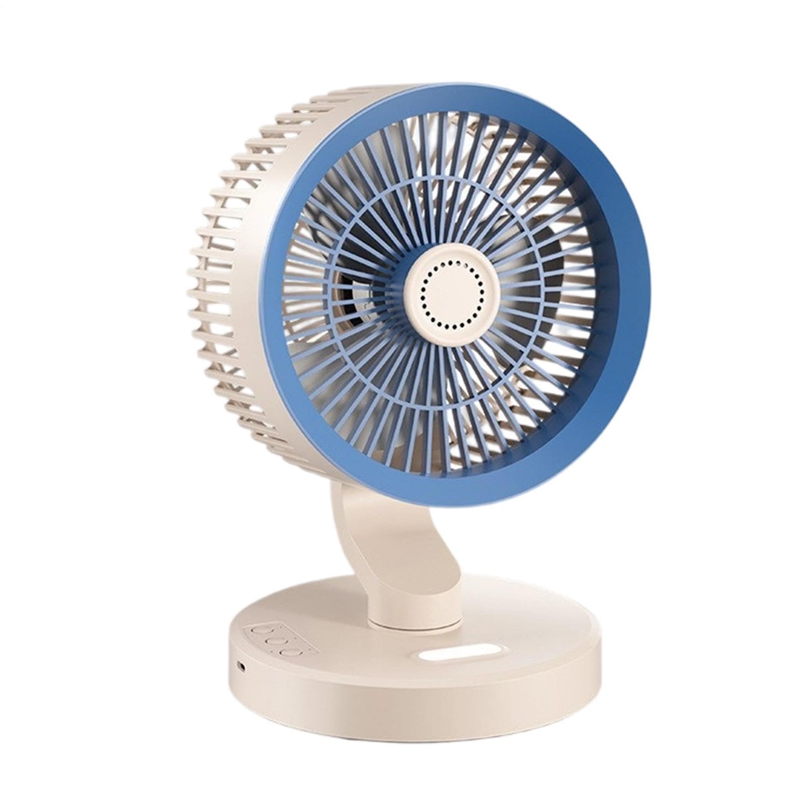 Generico Ventilatore da Scrivania Oscillante Ricaricabile A Parete | Ventilatore da Ufficio a Batteria per Casa Camera da Soggiorno Cucina Ufficio Scuola Dormitorio