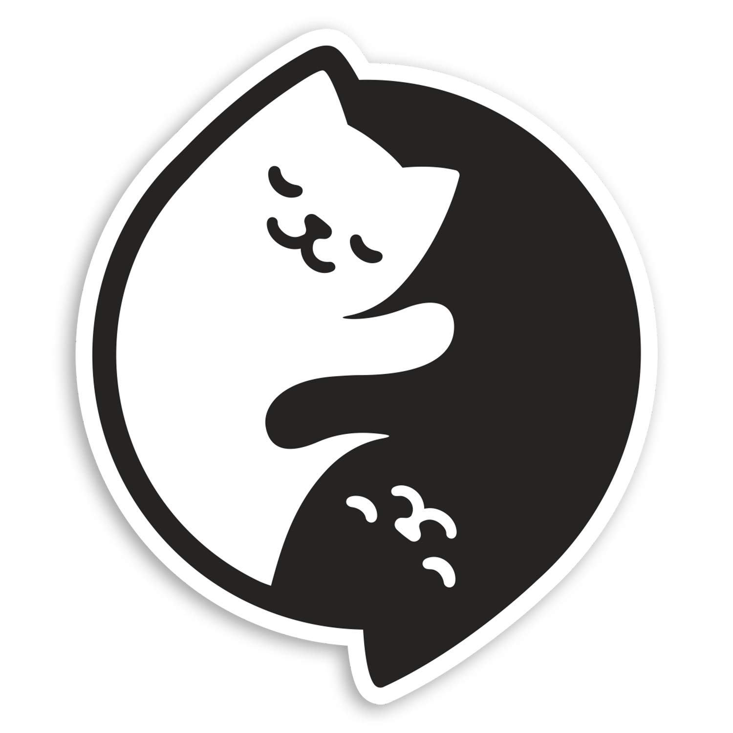2 x 10cm Yin Yang Cats Vinyl Stickers - Cute Funny Joke Laptop Sticker #29076