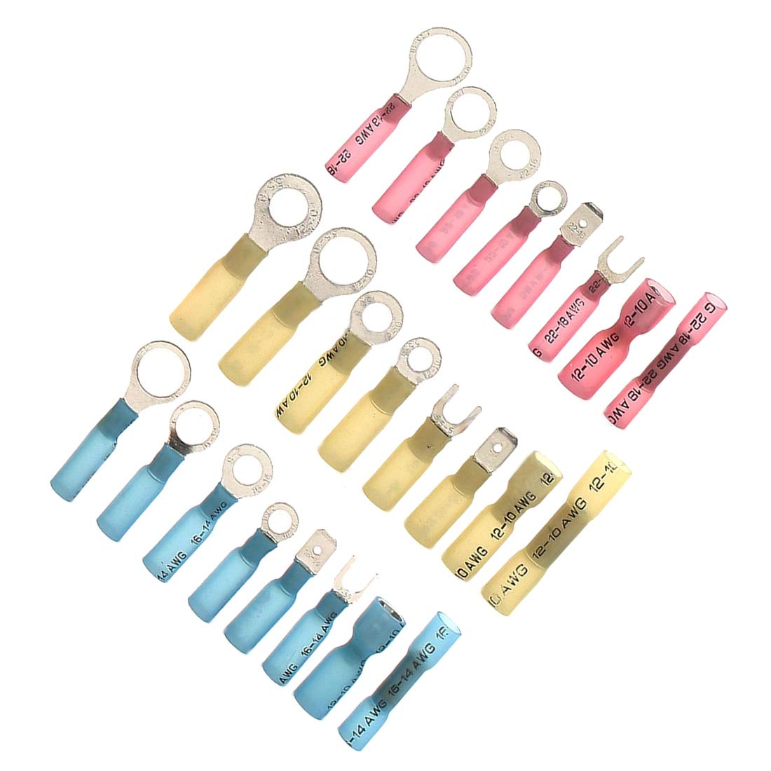 Davitu Wholesales item 240PCS Insulated Heat Shrink Electrical Connectors Wire Crimp Spade Terminal Set