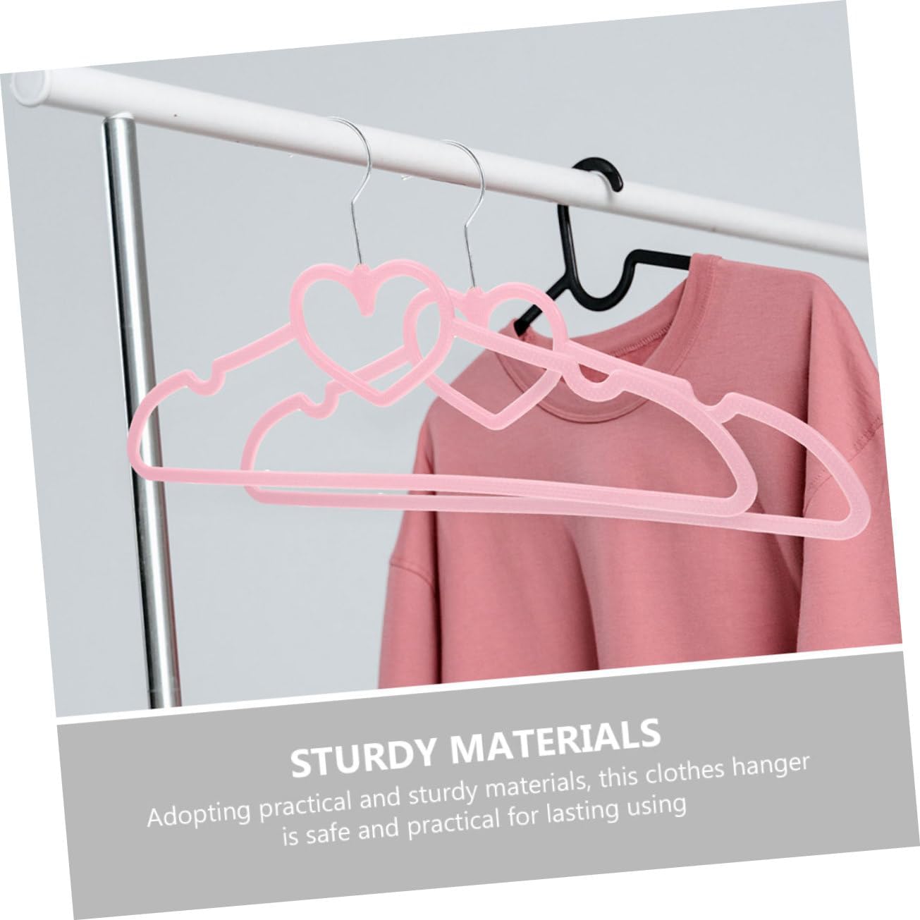 Cabilock 20pcs Non-Slip Hangers Heavy Duty for Pants Dresses Heart Design Garment Support Rack