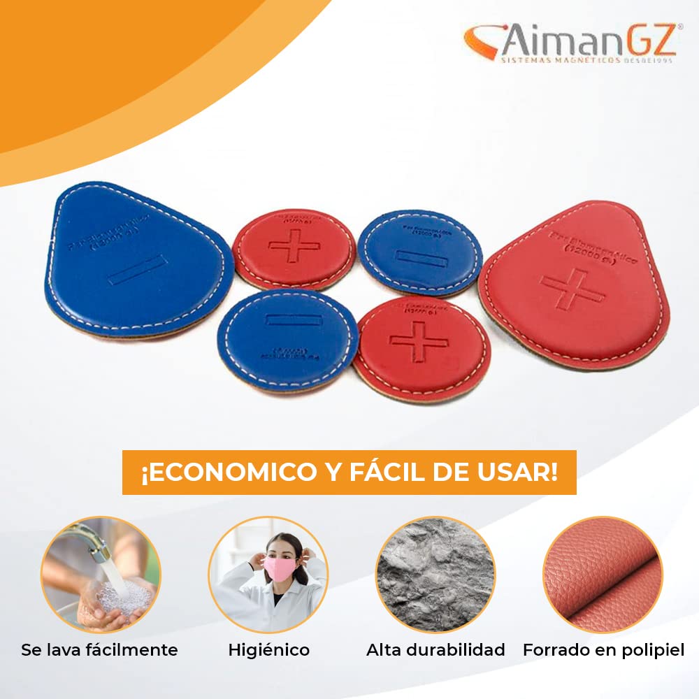 Kit 6 Imanes Biomagnetismo Dr. Goiz – 3 Pares: 1 Grande + 2 Mini – Neodimio 12000 Gauss – Cosidos Mano España – Kit Completo Profesional Terapeutas
