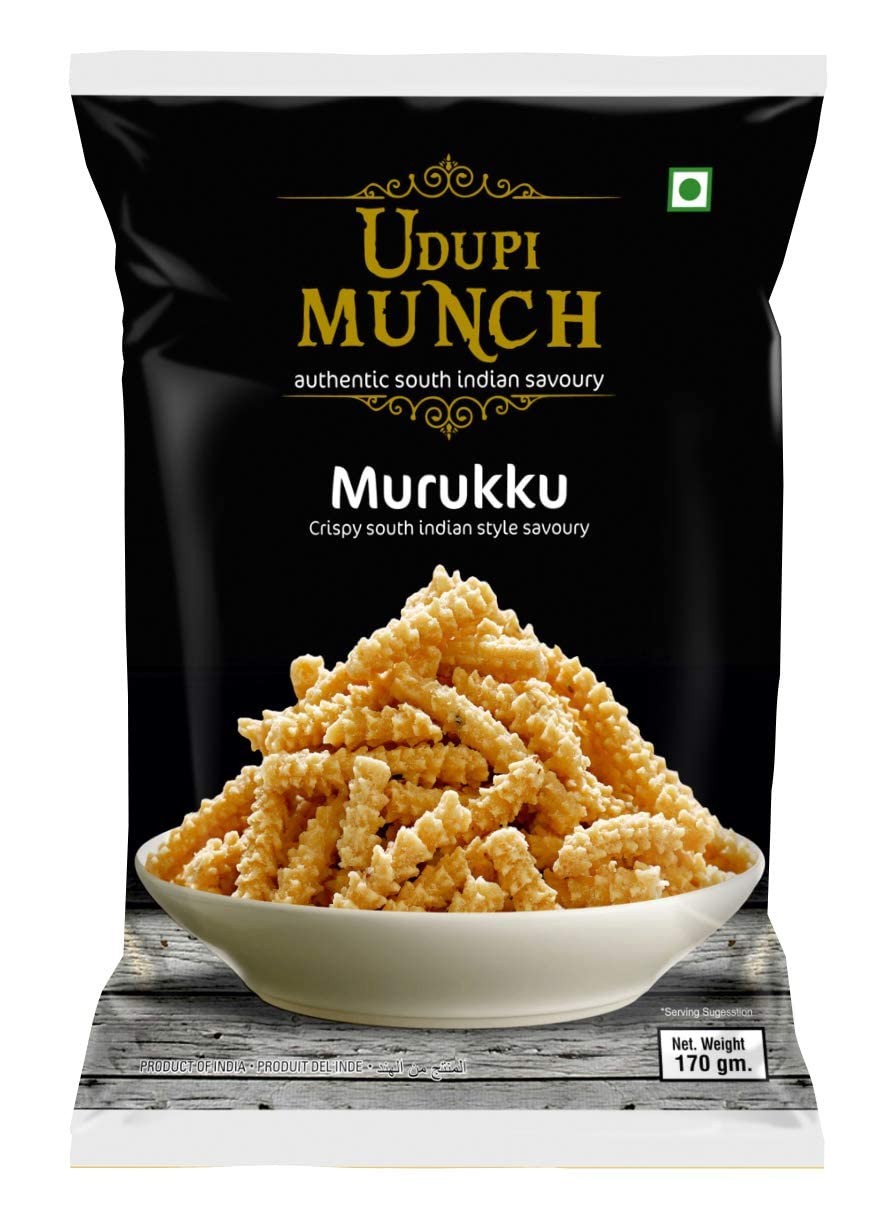 Chhedas Udupi Munch Murukku - Authentic & Crispy South Indian Savoury - Ready to Eat - South Indian Namkeen 170g - Pack of 1 (B09TW8J4FY) Amazon Price History, Amazon Price Tracker