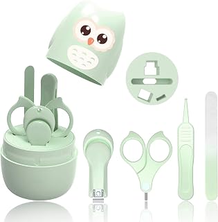 Baby Nail Clippers Set, 4-in-1 Baby Nail Care Kit with Cute Case | Includes Clipper, Safety Scissors, Tweezers & Nail File, Rounded Tips for Safety, Suitable for Newborns Toddlers & Kids