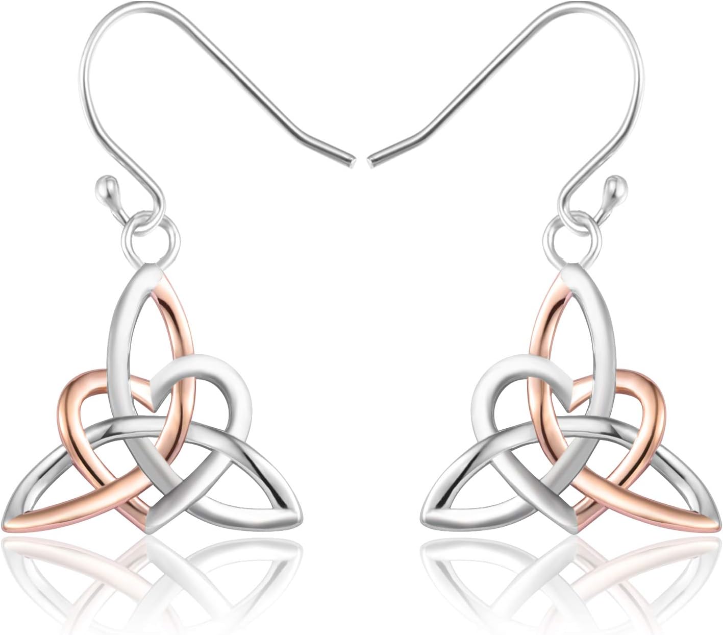 Celtic Trinity Knot Necklace Irish Jewelry Triquetra Trinity Vintage Heart Pendant Necklace Earrings For Women Mother Daughter Gift