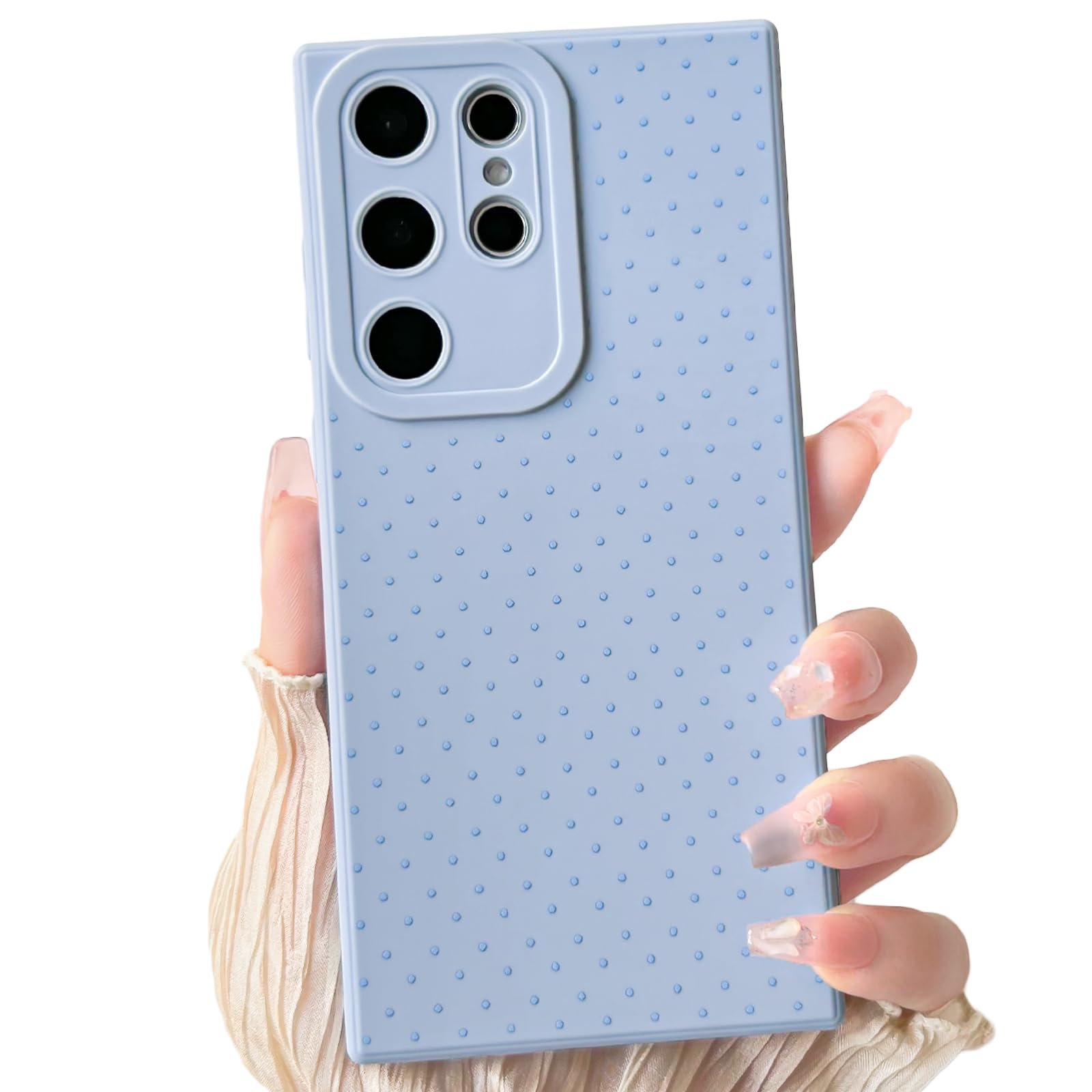 Photo 1 of Lovmooful Compatible for Samsung Galaxy S25 Ultra Case Cute Polka Dot with Aesthetics Design for Girls Women Soft TPU Shockproof More Protective Girly for Samsung Galaxy S25 Ultra Case-Blue