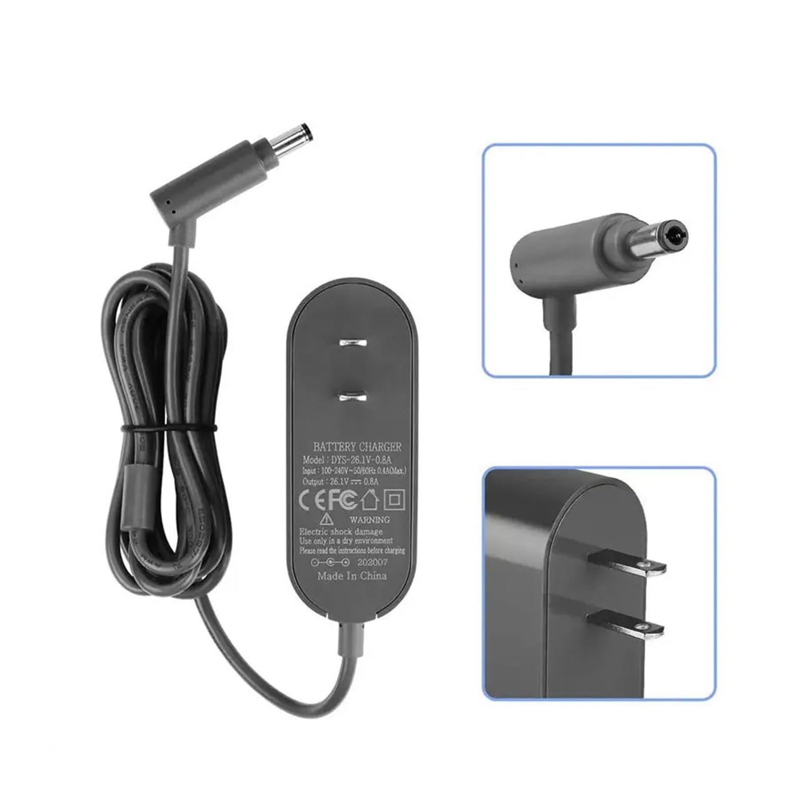 Caricabatteria For Aspirapolvere, Compatibile Con Dyson, V6 V7 V8 Alimentatore Spina UE/USA Parti Sostituibili Cavo Di Alimentazione Della Batteria(1pcs EU)