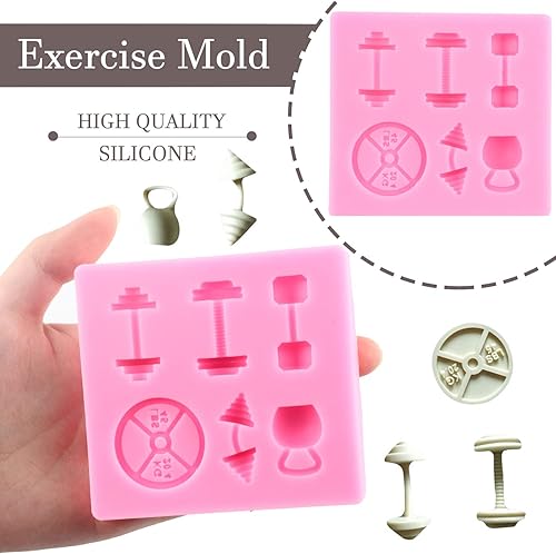 Miniatura 2 de Mujiang Moldes de silicona para ejercicios de entrenamiento de fitness, molde de fondant muscular para decoración de pasteles, cupcakes, caramelos,