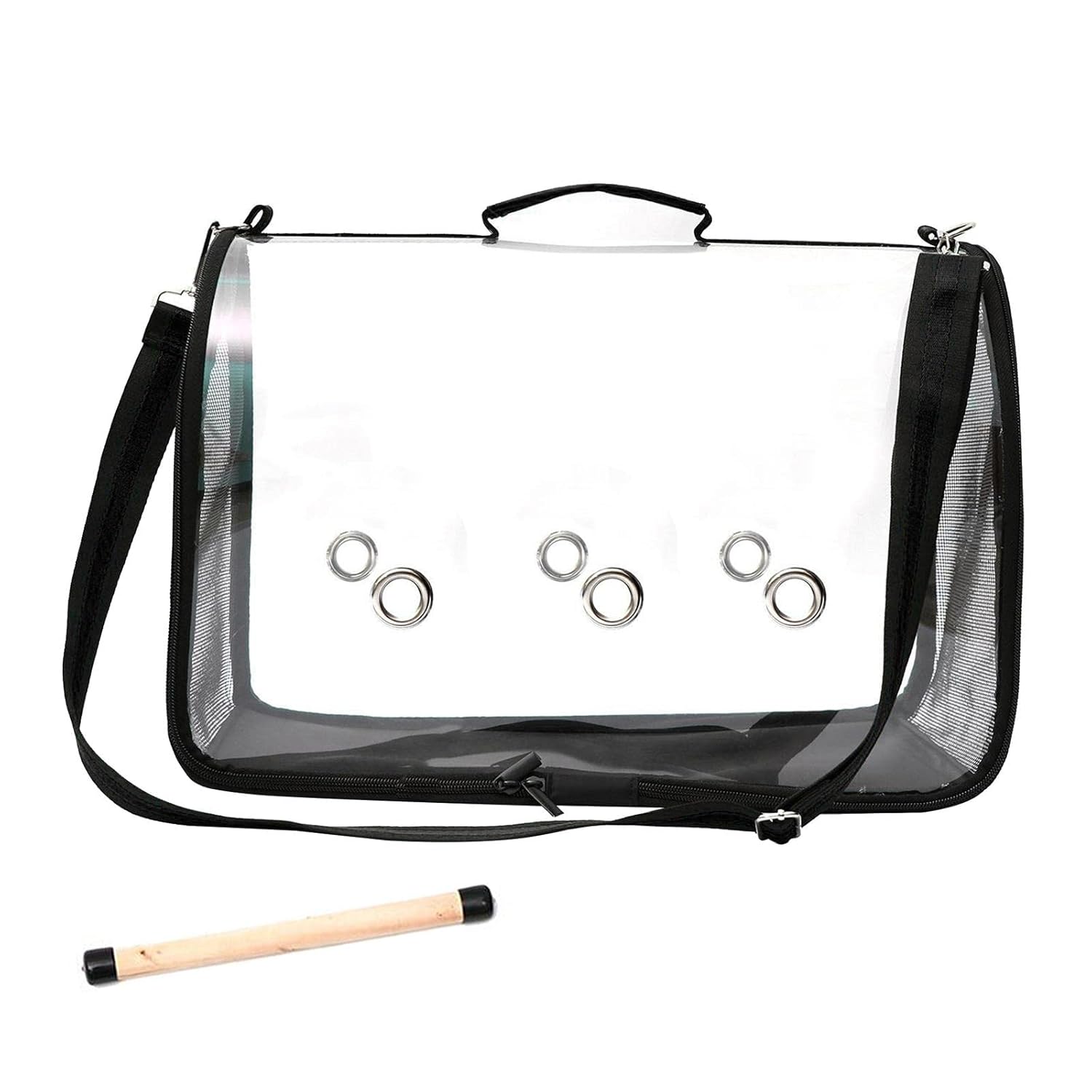 Enakshi Clear PVC Bird Carrier Parrot Travel Cage with Perch Panoramic