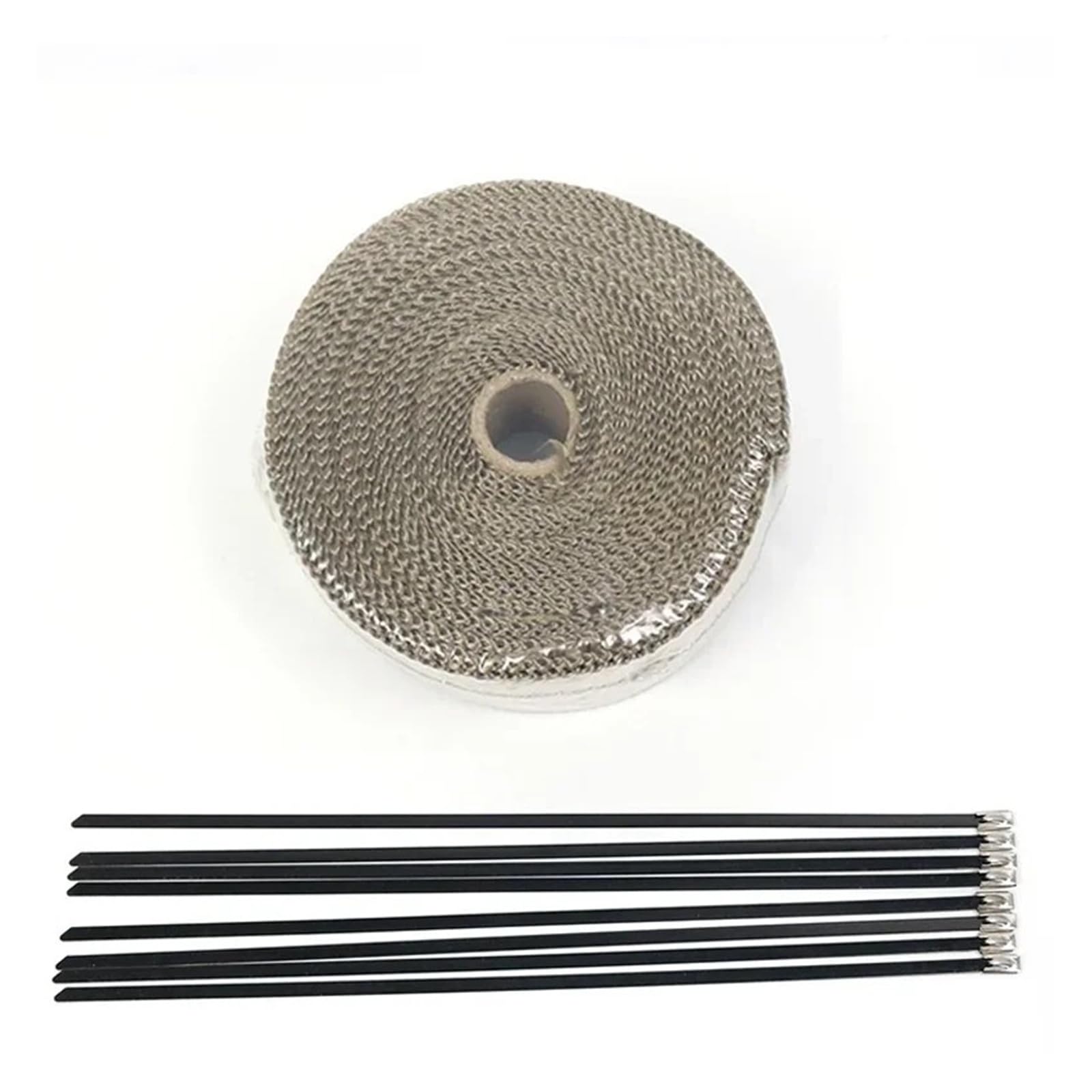 Lencxweur 10M Titanium Color 2.5M/5M/10M Motorcycle Exhaust Pipe Anti Scalding Cloth Insulation Tape Roll Preventing High-Temperature Burns(10M Titanium Color)