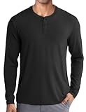 Men's Henley Shirts Long Sleeve Fashion Casual Tee Basic Lightweight T-Shirt