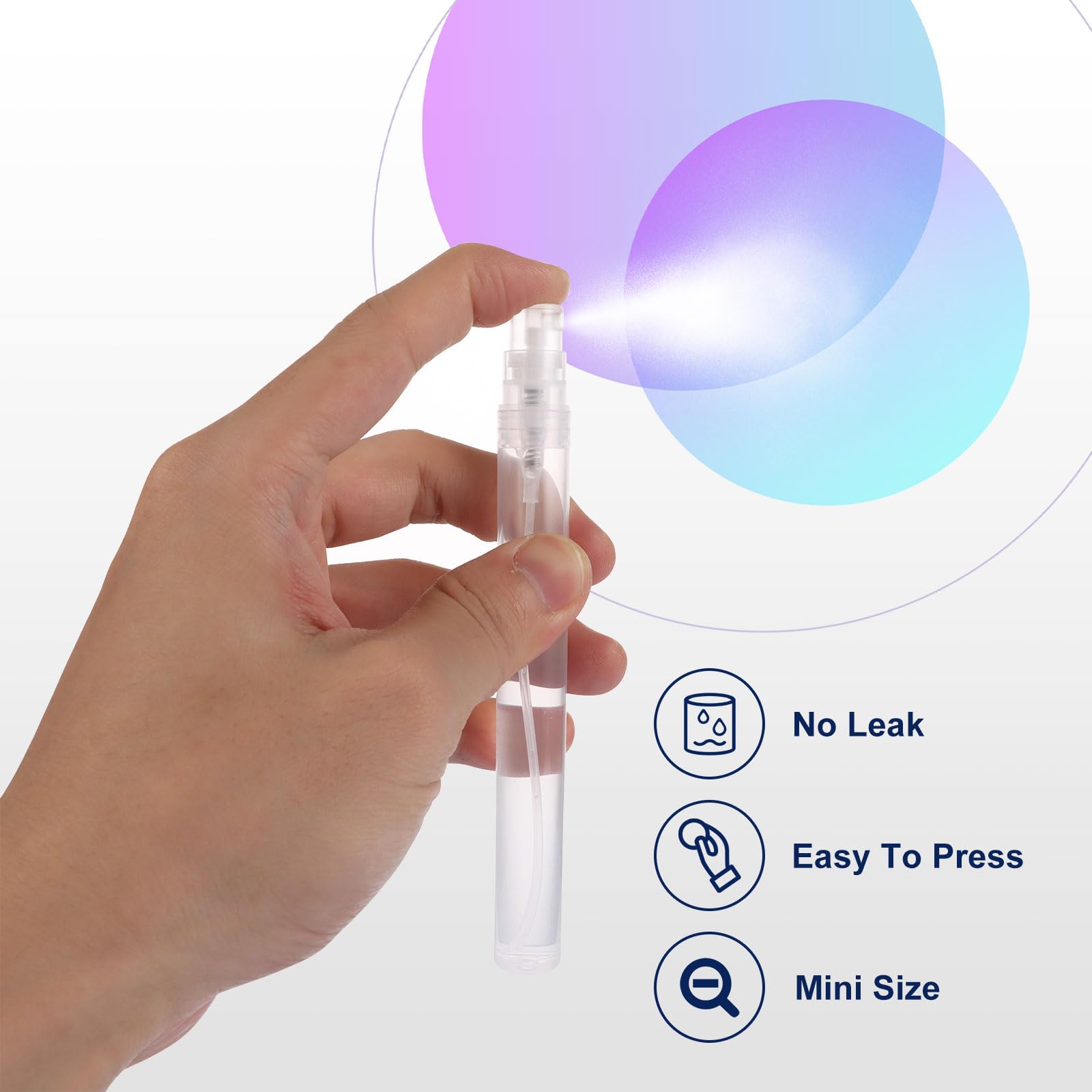 QTLCOHD Mini-Sprühflasche, 120 Stück, 10 ml, Parfümprobenflaschen, leer, nachfüllbare Parfümflaschen, Zerstäuber, feiner Nebel, Sprühflasche für Parfüm, ätherisches Öl, tragbare Flasche für Reisen