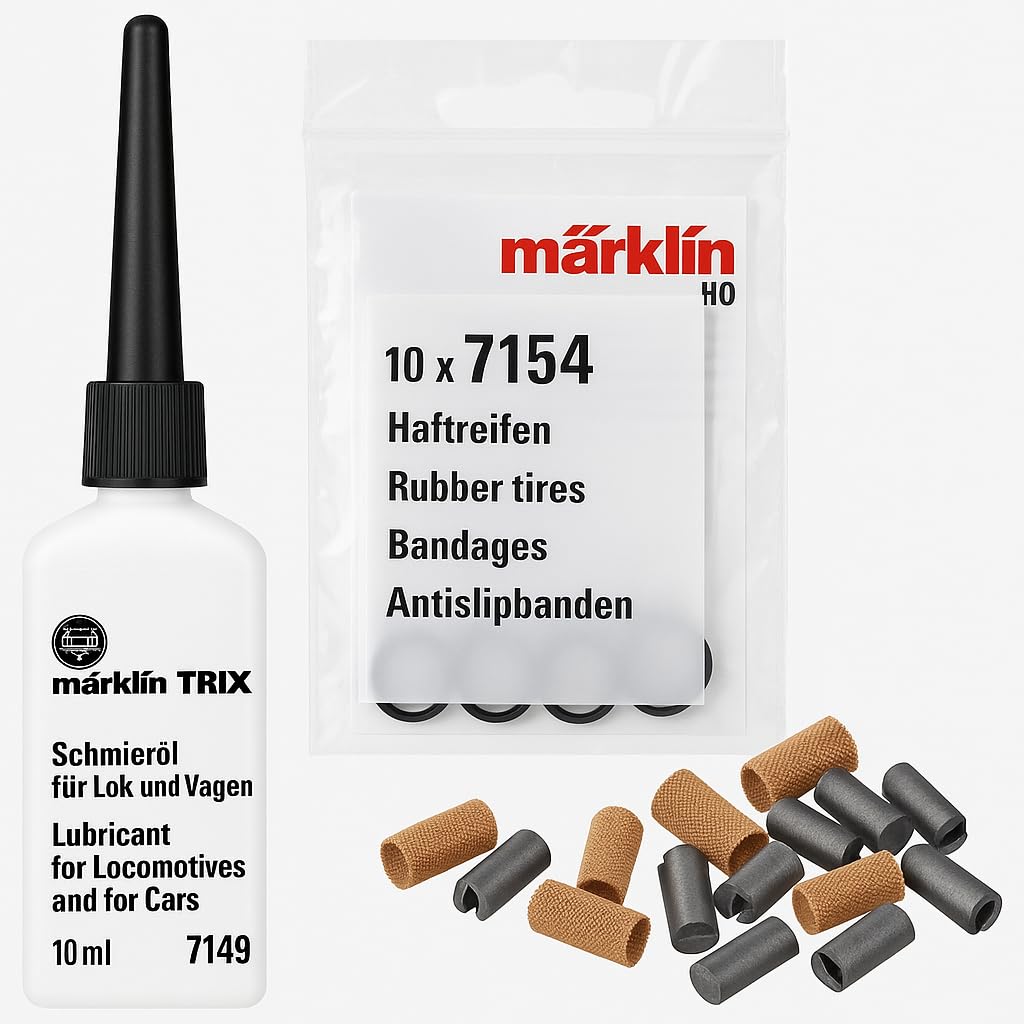 Kit di manutenzione per modellino ferroviario H0: accessori completi per la manutenzione locomotiva ‒ Compatibile con locomotive Märklin Trix