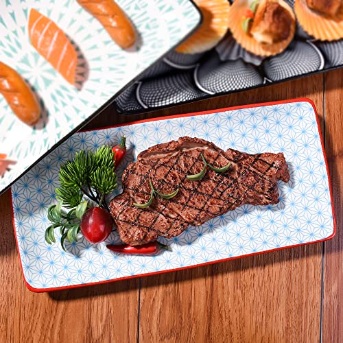 Bosili Japanese Sushi Plates Set Of 4, Ceramic Rectangular Sushi Platters Set Of, Rectangular Plates For Sushi Chicken Wings And Legs #TOP6