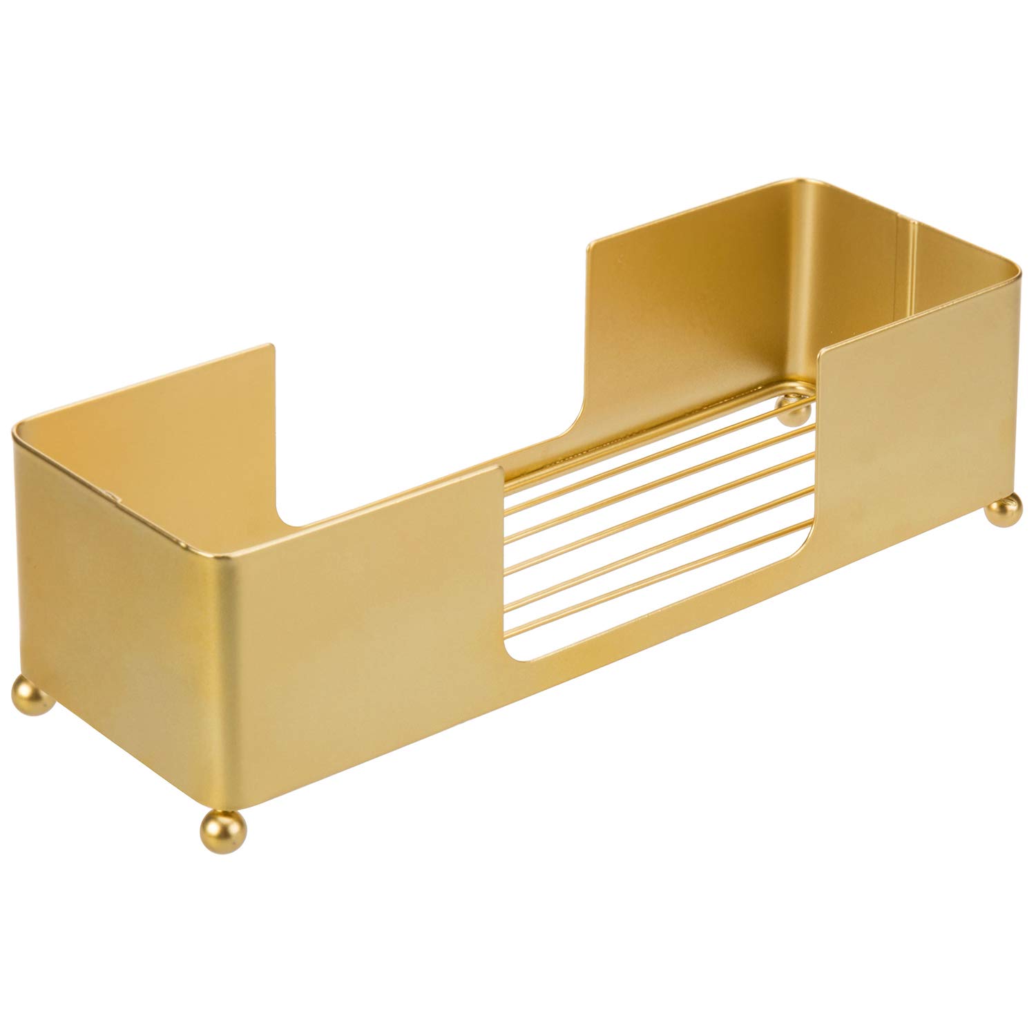 Toallero de papel dorado, dispensador de toallas de papel higiénico para baño, soporte de toalla de papel plegable en C para encimera para uso comercial y doméstico, acabado de latón moderno de 7