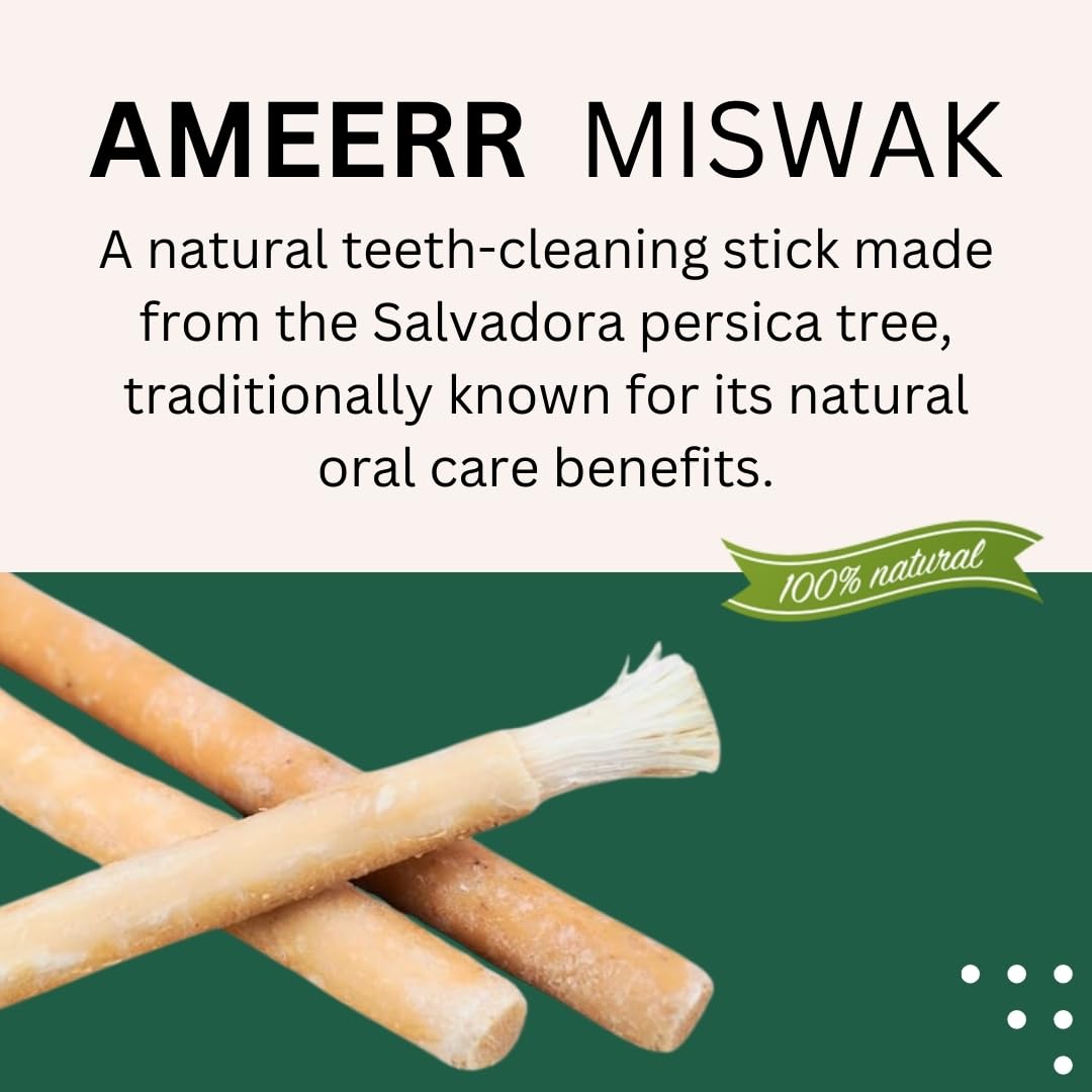 Miswak Stick per denti | Kit sbiancante naturale per spazzolino da denti | Miswak biologico di alta qualità | Sigillato sottovuoto con supporto (3)