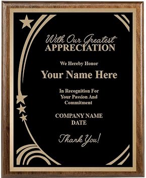 Crown Awards Custom Plaque, 8x10 Recognition Trophy Corporate Award