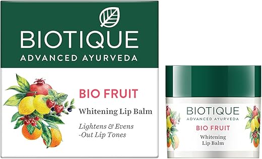 Biotique Fruit Whitening/Brightening Lip Balm | Hydrated and Nourishing Lips| Visibly Lighter Lips | Evens Out Lip Tone | De-pigmentation Balm…